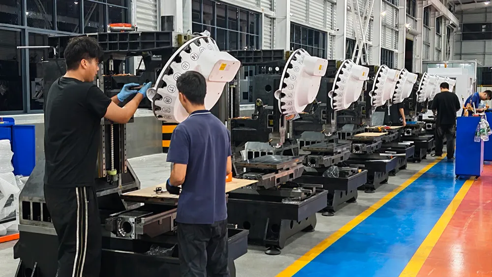 Modern CNC machine tool factory workshop